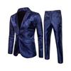 Stylish Men's Glossy Patterned Suit, Single,button Men's Lapel Suit For Nightclubs.