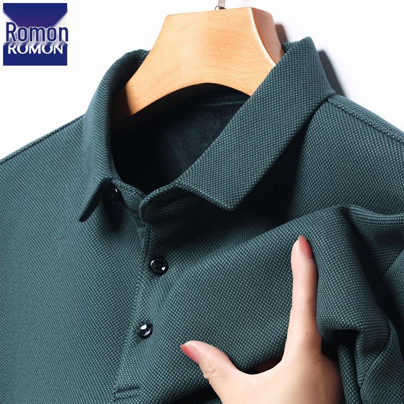 

Romon Men s Long Sleeve Polo - Spring/Autumn Casual Lapel Shirt for Middle-Aged & Elderly XL (130—145 jin)