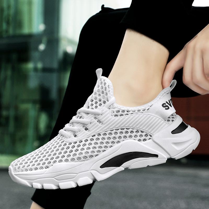 2025 summer new men's and women's sports shoes, couples breathable running shoes, lightweight fly-woven fashion casual shoes