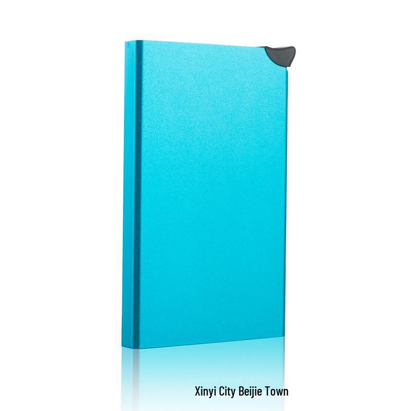 Anti-Magnetic RFID Anti-Theft Metal Card Holder with Automatic Pop-Up Feature.