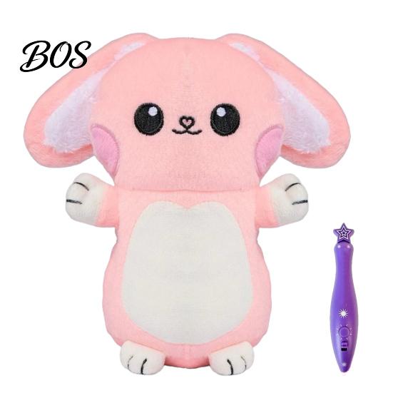 DIY Drawing Stuffed Doll Glow in The Dark Animal Toy with Light Pen, Luminous Fox Rabbit Kids Plush Bear Penguin Doll, Painting Glowing Plushie