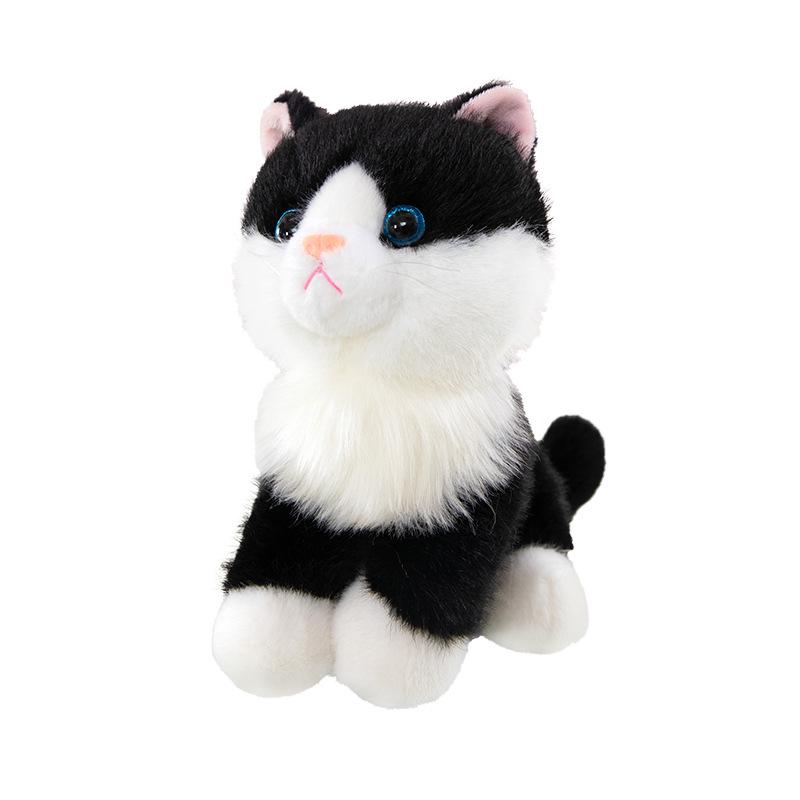 Ragdoll Tabby Cat Plush Toy - Sitting Kitten Comfort Doll
