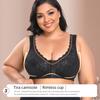 Cross Border Wireless Lace Full Cup Bra, Front Closure Thin Plus Size Underwear for Women BCDEF Cups