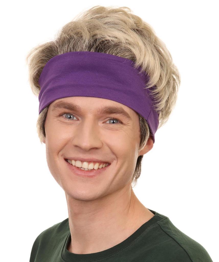 Wigs2you H-5628 Premium Adult Men's Kung Fu Cobra Hero Wig with Headband, Soft Synthetic Hair, Perfect for Halloween and Parties