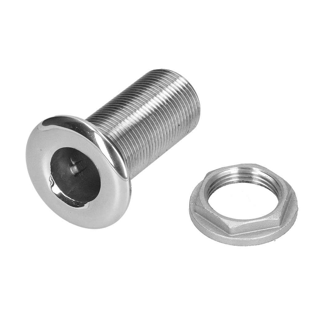 1in Thru Hull Fitting Connector 316 Stainless Steel Water Drain Outlet for Marine Boats Yacht