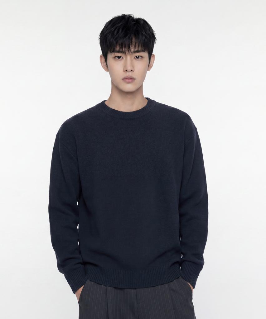 AGOD Signature Daily Crewneck Knit [Navy]