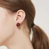 Red Bean Circle Huggie Earrings Fashion Jewelry Gift Women Hoop Earrings Korean Style Earrings