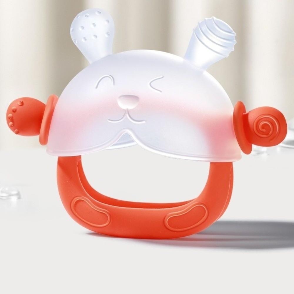 3pcs Food Grade Bunny Teething Toy Soft Silicone Teething Toys Easy Grip Teether Ring  Baby Chewing