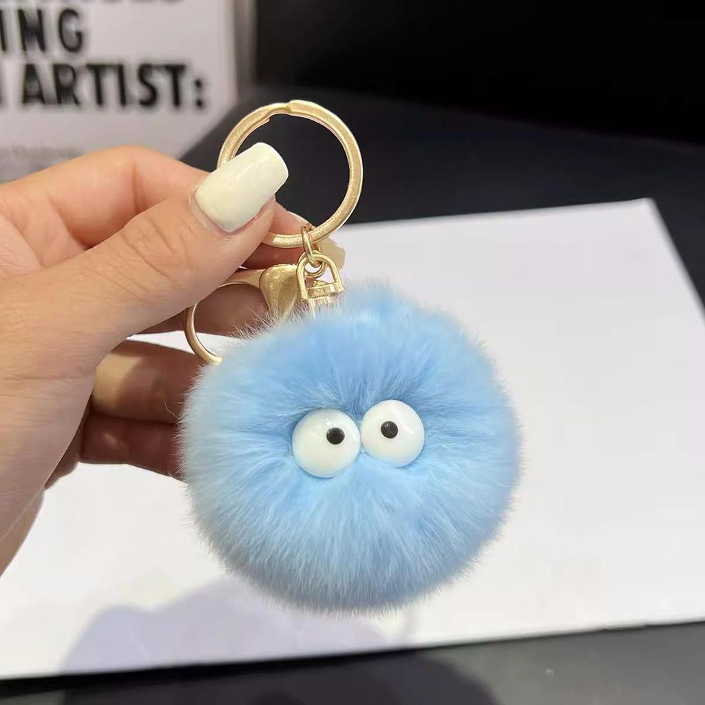 Cute Plush Coal Ball Charm: Keychain & Backpack Accessory