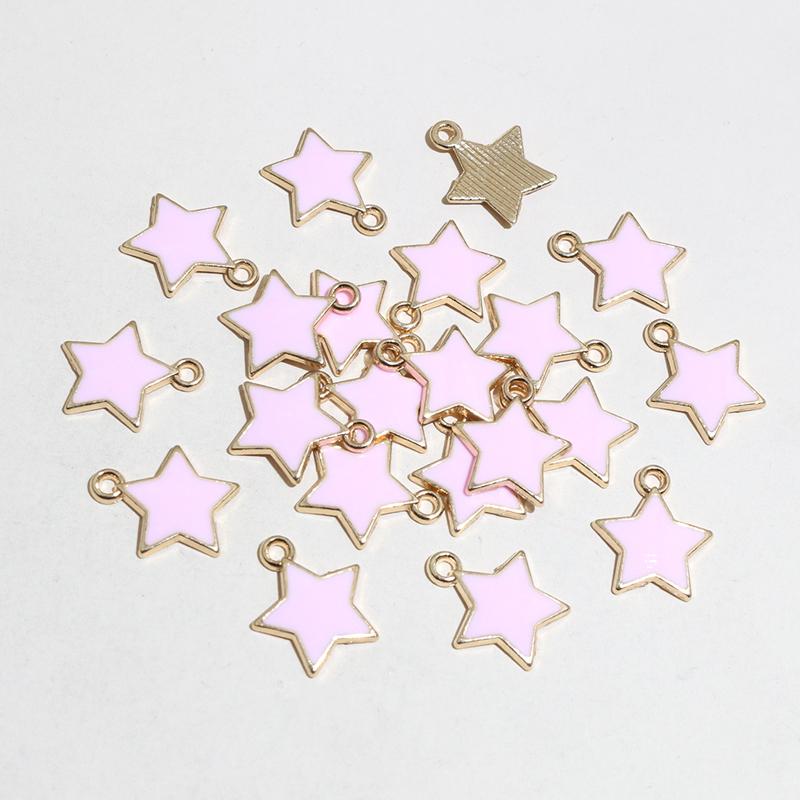 50pcs 14x12mm Enamel Star Charms Pendant Alloy Metal DIY Jewelry Making Accessories Findings for Earrings Necklace Bracelet