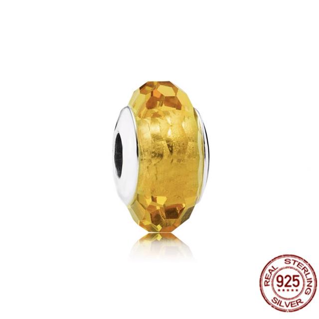 925 Sterling Silver White Red Blue Lucky Four -Leaf Clover Murano Glass Charm Jewelry Bead Fit Sweet Fasion Bracelet