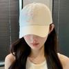 Women's Sweet Bowknot Embroidery Baseball Cap Solid Color Korean Style Peaked Cap Outdoor Soft Cotton Snapback Sun Visor Hat