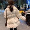 Koreanische Daunen-Baumwolljacke Winter Gepolsterte Jacke Locker Damen Hong Kong Stil Jahr Neu Mittel und Lang Taille Gepolsterte Jacke Gepolsterte Jacke