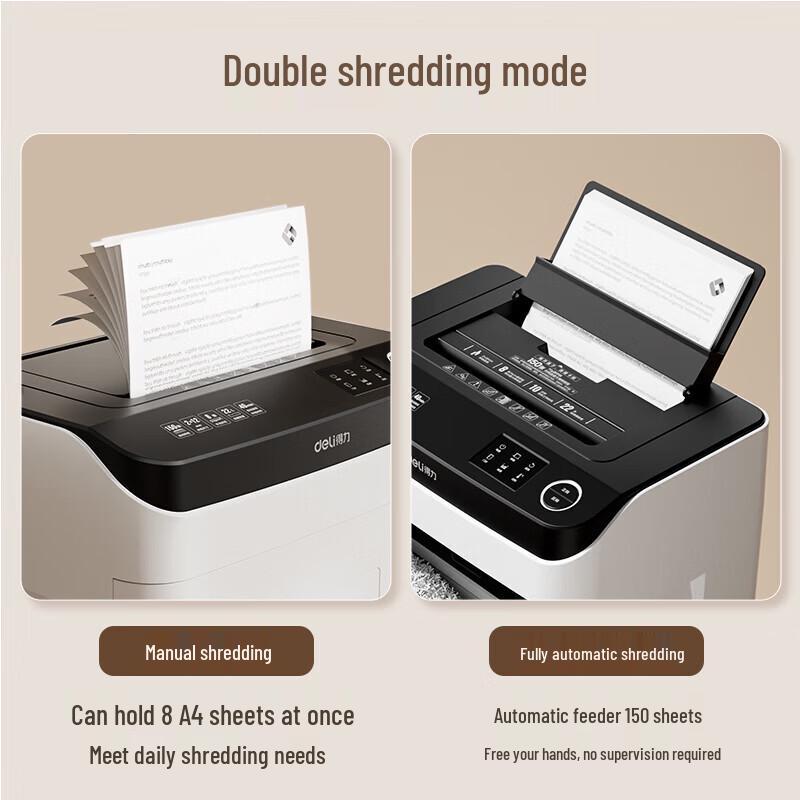 Deli 150-Sheet Auto Feed Micro-Cut Commercial Shredder