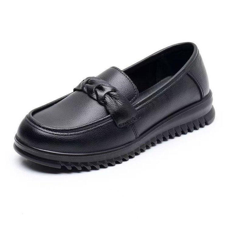 Long standing shoes waterproof work shoes kitchen women's casual flat-soled leather shoes soft-soled non-slip women's shoes mother shoes