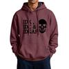 Men's Casual Color Hooded Sweatshirt with Large Pockets and Funny Saying Print