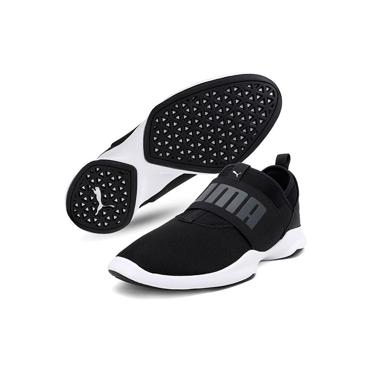 Puma Dare Comfortable Fabric Shock Absorption Durable Lightweight Low-Top Marathon Running Shoes Unisex sneaker Black Gray White 363699-01