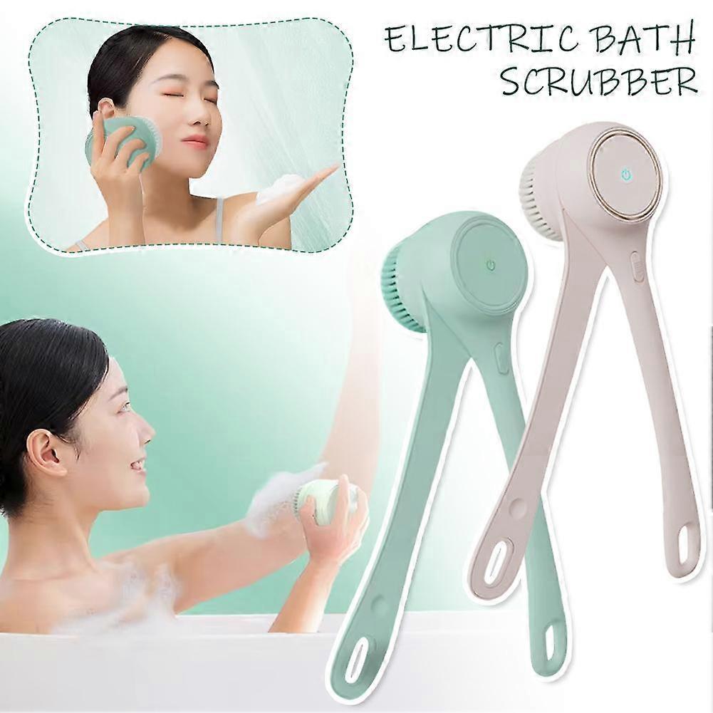 Electric Long Handle Bath Brush with 5 Brush Heads - Powerful Scrubbing