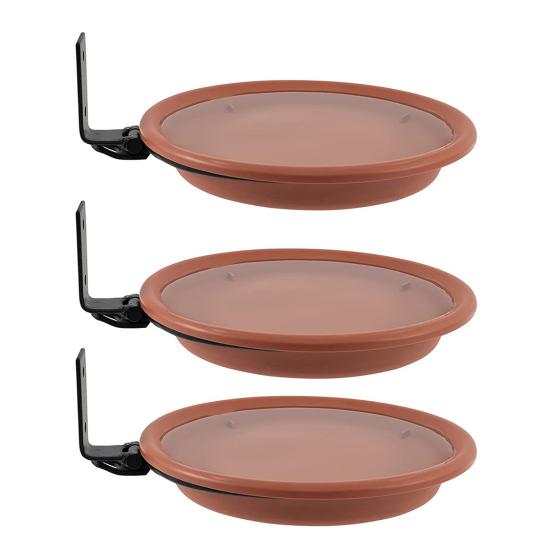 2/3Pcs Fence Birds Feeder Tray Weather-proof 2/3 Layers Outdoor Garden Yard Tree Mounted Birds Bath Outside Hanging Food Water Feeding Station