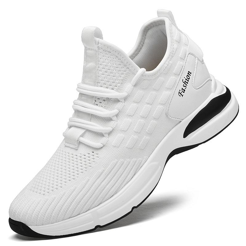 Invisible Height Boost Flyknit Sneakers: Men s Casual, Trendy, Breathable Mesh Running Shoes 42