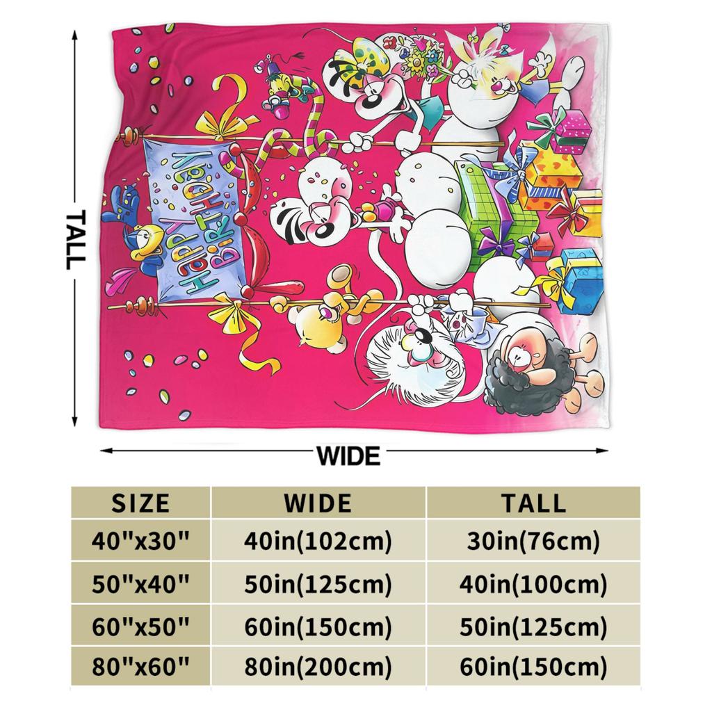 Diddl Happy Birthday Blanket Quality Super Warm  Throw Blanket Winter Child Outdoor Novelty Bedspread