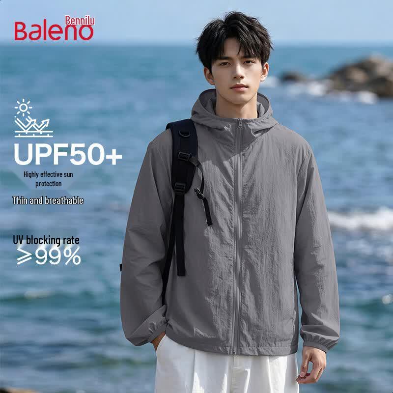 Baleno Men s Long-Sleeve UPF50+ Sun Protection Jacket M средне-серый