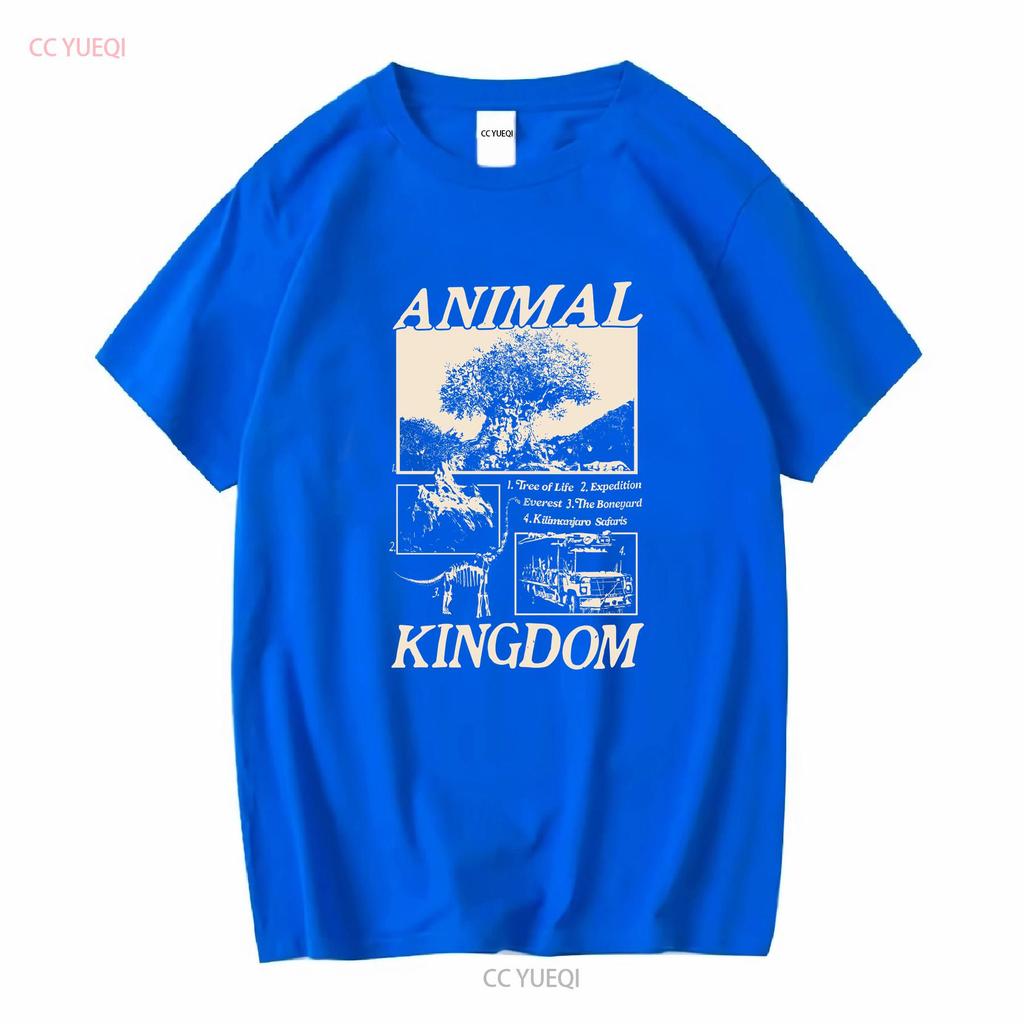 Animal Kingdom Vintage Style T Shirt Long or Short Sleeves Vintage Washed Soft Homme Stylish Streetwear Versatile