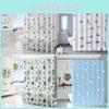 Peva Shower Curtain Mold Proof Modern Bathroom Divider With Hooks For Home Use