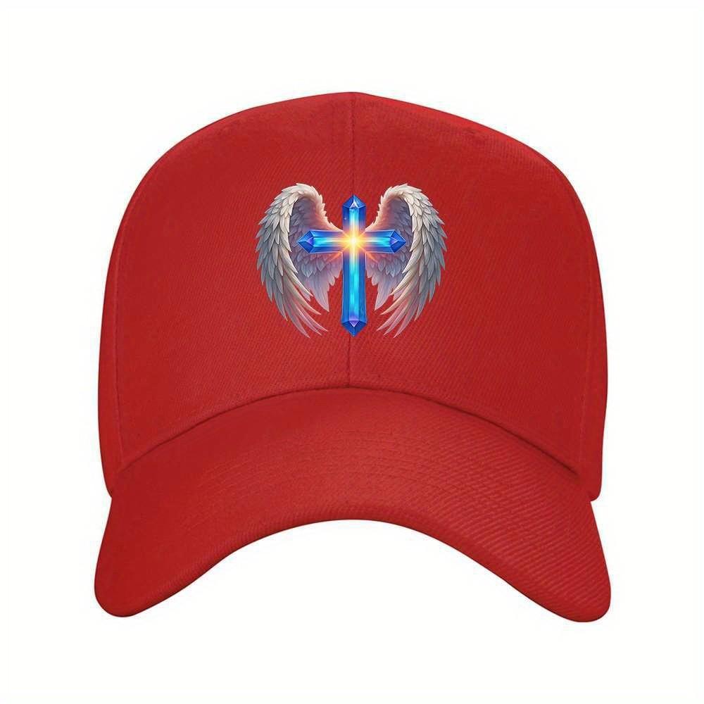 Crystal Cross And Wings Baseball Cap Unisex Adjustable Outdoor Golf Hat