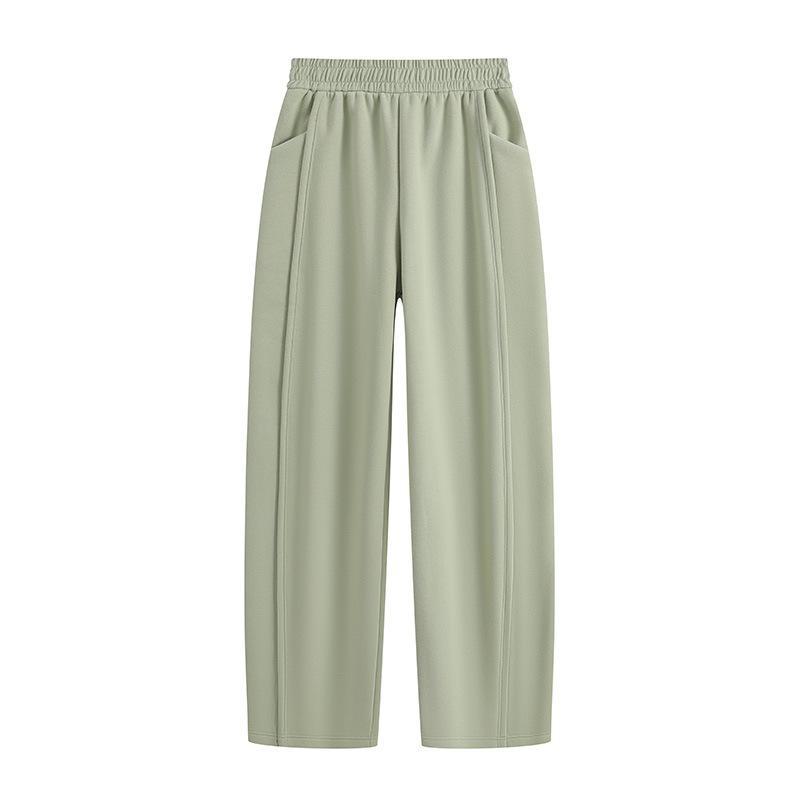 Women's Plus Velvet Thickened Windproof Straight Leg Sweatpants for Autumn and Winter