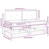2 Piece Medium Sofa with Cushions White Pine Solid Wood