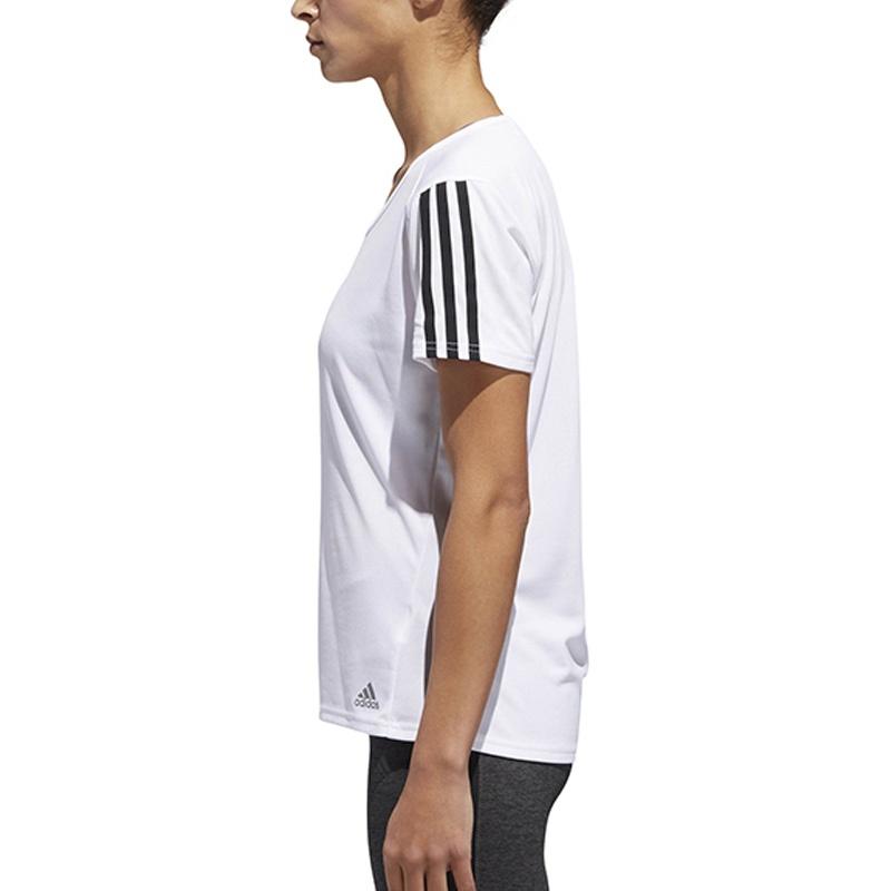 Adidas T Shirts Women's White V Neck Moderate Straight Fit CZ7571