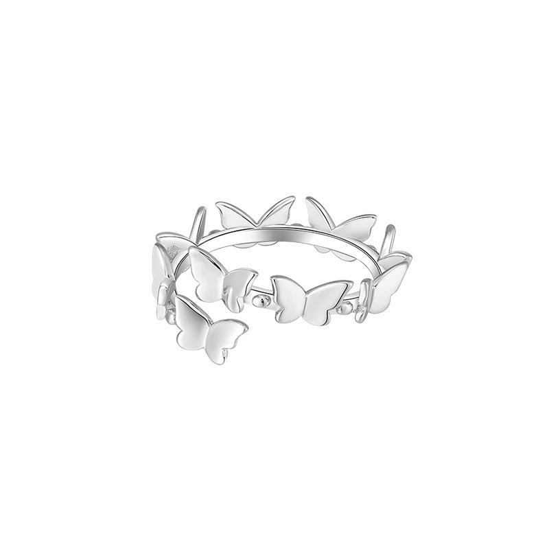 2022 Women's Trendy 925 Silver Butterfly Ring with Unique Design for Summer