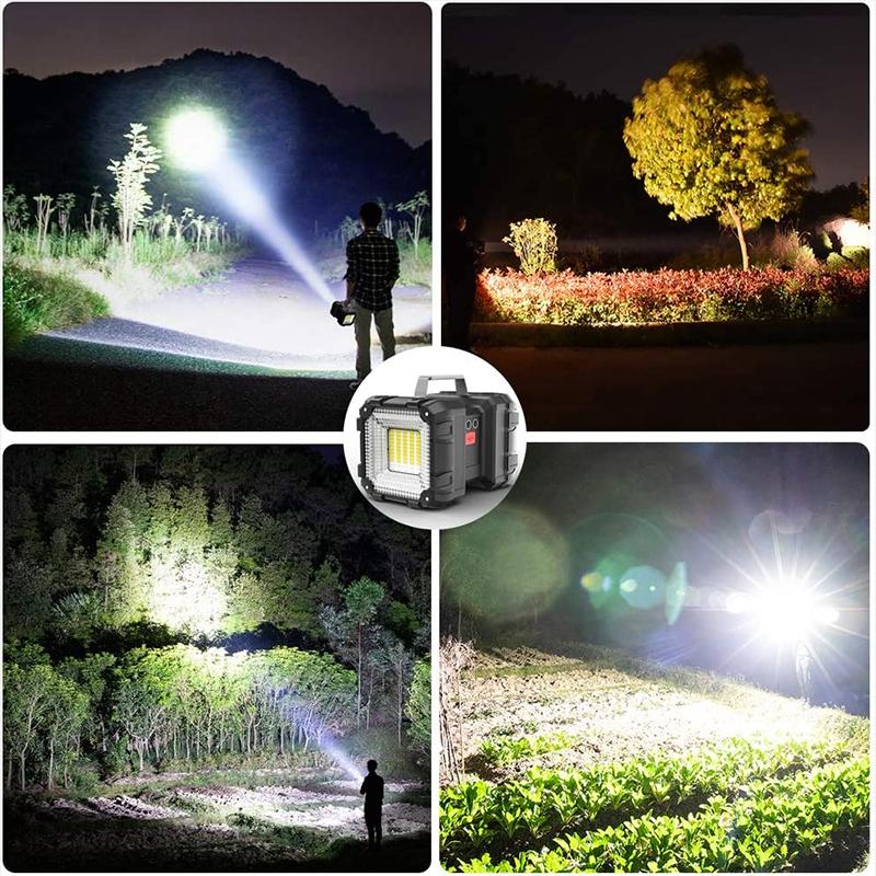 Double Head Handheld 10000mAh  Searchlight USB Rechargeable LED Super Bright Flashlight High Power Floodlight For Fishing Camping