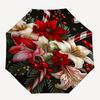 1pc Christmas Candy and Flowers Pattern Automatic Umbrella is Fashionable and Good-Looking, a Portable 3-Fold Umbrella, Suitable for Travel and Daily