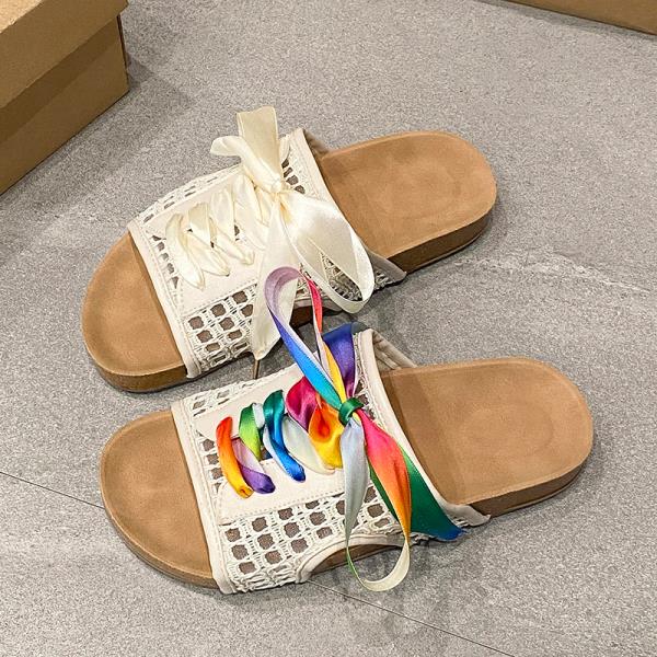 Fashion Shoes Slippers Soft Slipers Women Slides Shale Female Beach Butterfly-Knot Comfort 2025 Summer Sabot Flat Butterfly-knot Casual