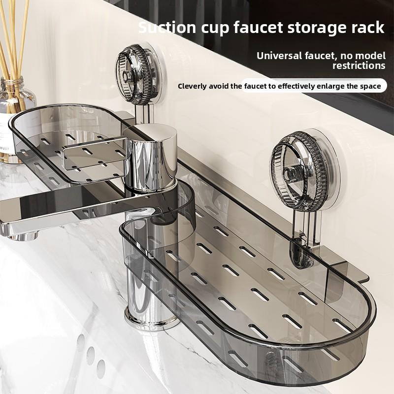 Suction Cup Washbasin Non Perforated Wall Mounted Storage Rack