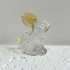 Faux Crystal Easter Bunny Figurine Handmade Clear Glass Rabbit Statue Miniature Animal Sculpture