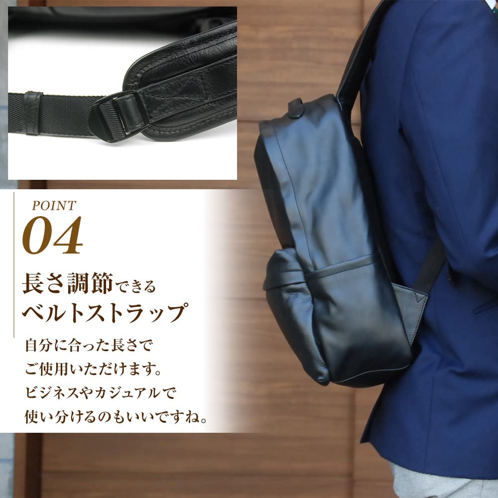 Joya Waterproof Leather BackpackBusiness Bag BLACK J4832