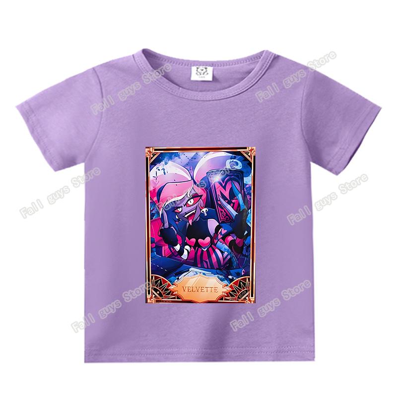 Hazbins Hotel Series Boys Girls TShirt Cute Kids Short Sleeve Tops Cartoon Print Child Clothing Summer Funny Birthday Gifts