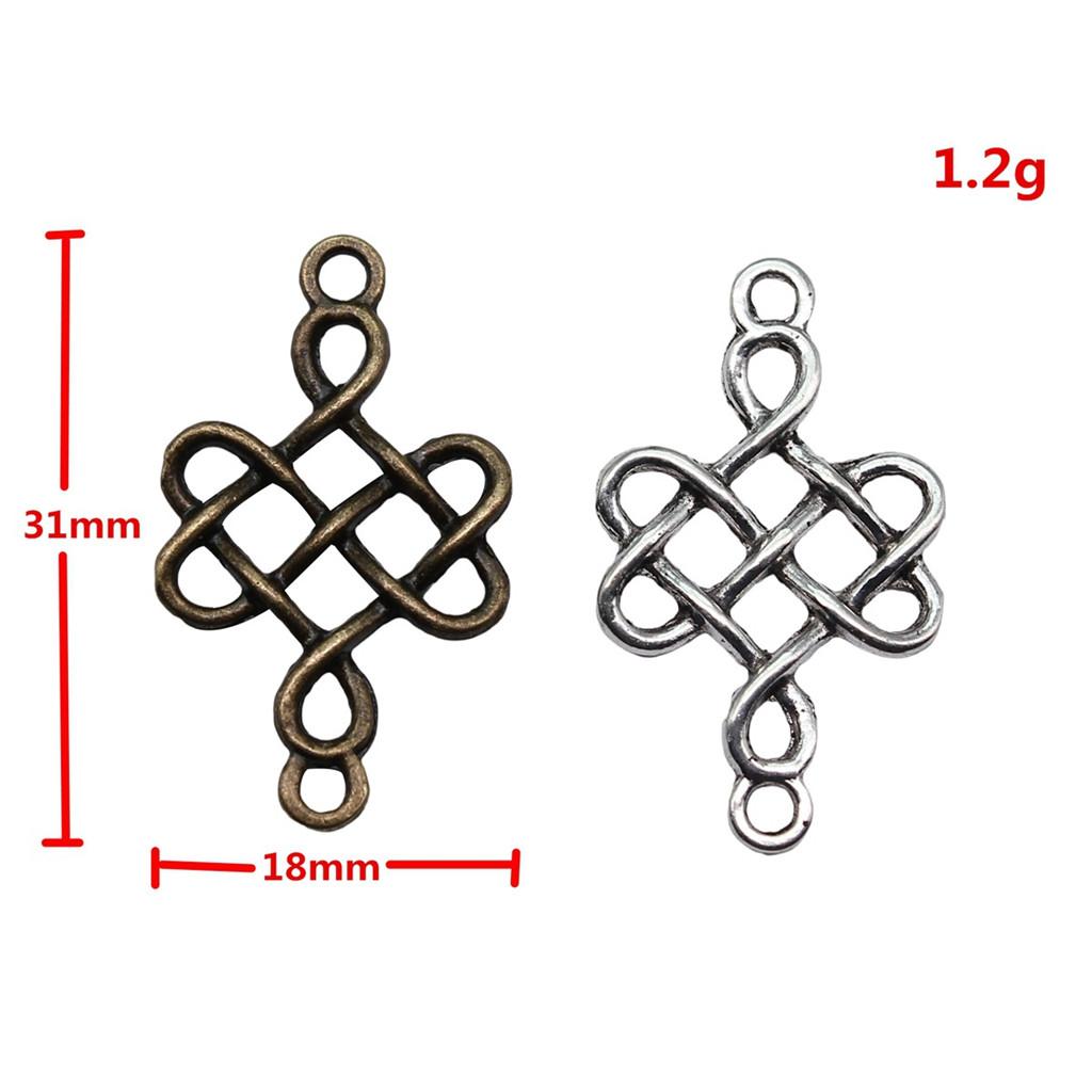 Chinese Knot Charms Antique Alloy Pendants For Traditional Lucky Jewelry