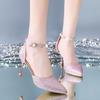 Fine Heel Design Sense Niche Sandals Summer New Silver High Heels Temperament Muse Fan Women's Single Shoes