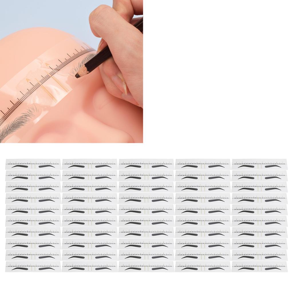 100Pcs Disposable Eyebrow Template Ruler Sticker Adhesive Easy To Use Eyebrow Stencil Microblading Ruler for Home