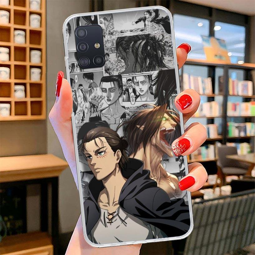 

Attack Anime Cover Phone Case For Samsung Galaxy A12 A22 A32 A52 A72 A02S Phone Case Note 20 Ultra 10 S10 Plus A51 A71 A50S A20S Samsung A20S