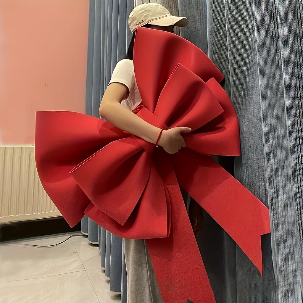 XL Red EVA Bow Decor. For Christmas, weddings, birthdays. Featherless, versatile, perfect gift. Shop now!