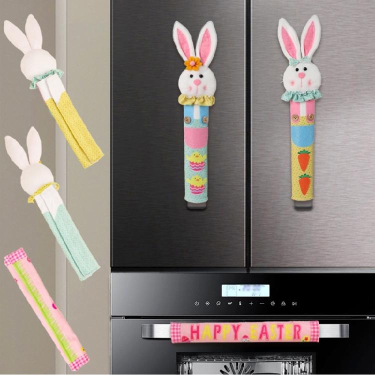 Easter Refrigerator Handle Cover Soft Polyester Enhances Grip Easy To Attach and Clean Decorative