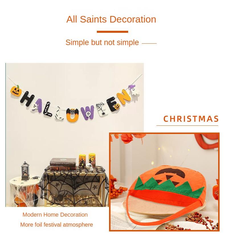 5pcs Cartoon Funny Halloween Pumpkin Bags Children's Gift Candy Baskets Halloween Party Atmosphere Decoration Props Handbags