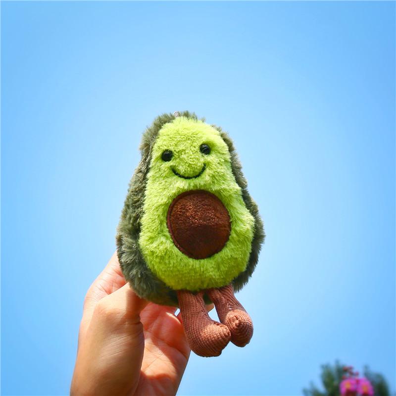 1pc Avocado Keychain Fruits Stuffed Plush Toy Filled Doll Key Ring Cushion Pillow Child Christmas Gifts Girl Kawaii Bag Pendant