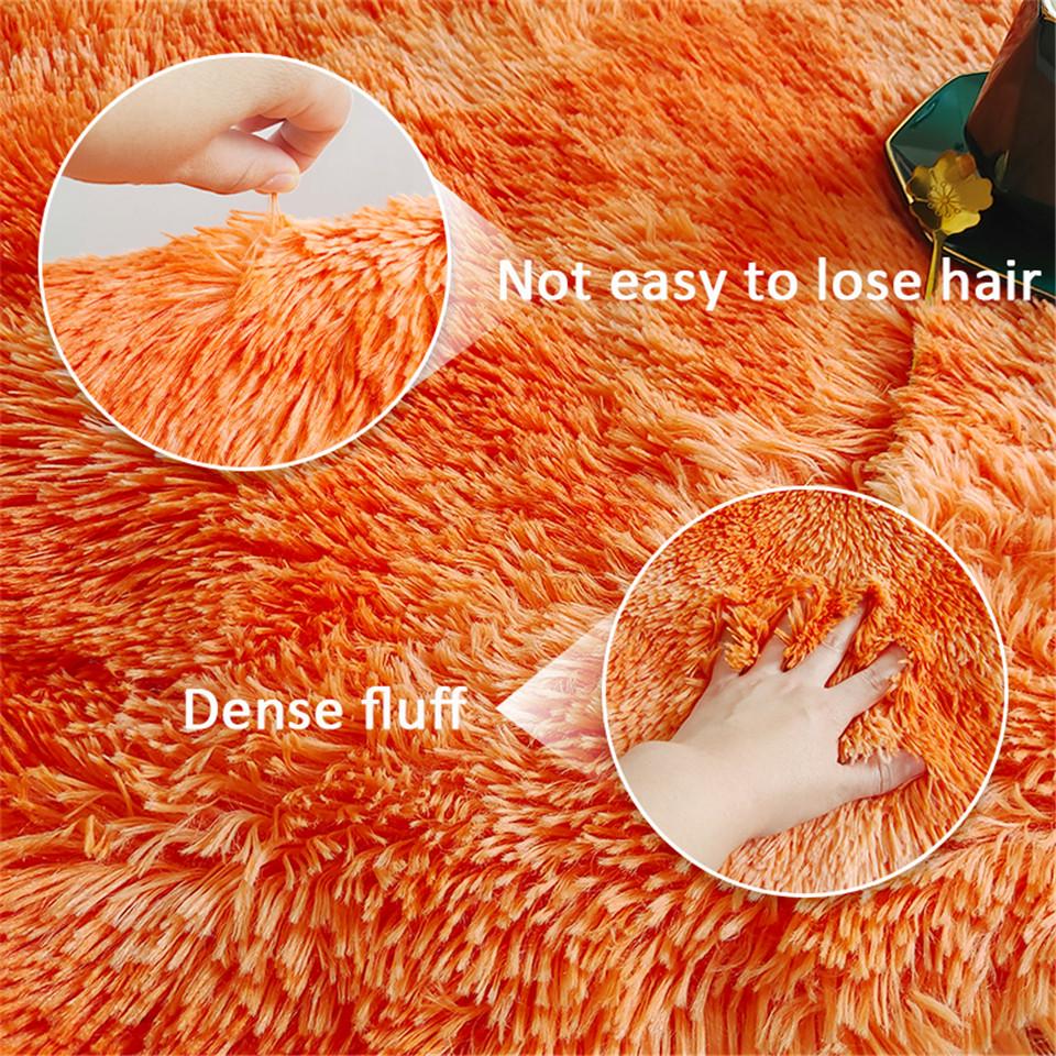 1PCS Plush Mat Orange Gradient Tie-dye Soft Fuzzy Fluffy Bathroom Mat Bedside Rug For Hallway Bedroom Washroom