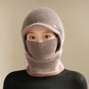 Hat Winter One-piece Hat Middle-aged and Elderly Thickened Warm Wool Hat Cycling Cold-proof Knitted Hat